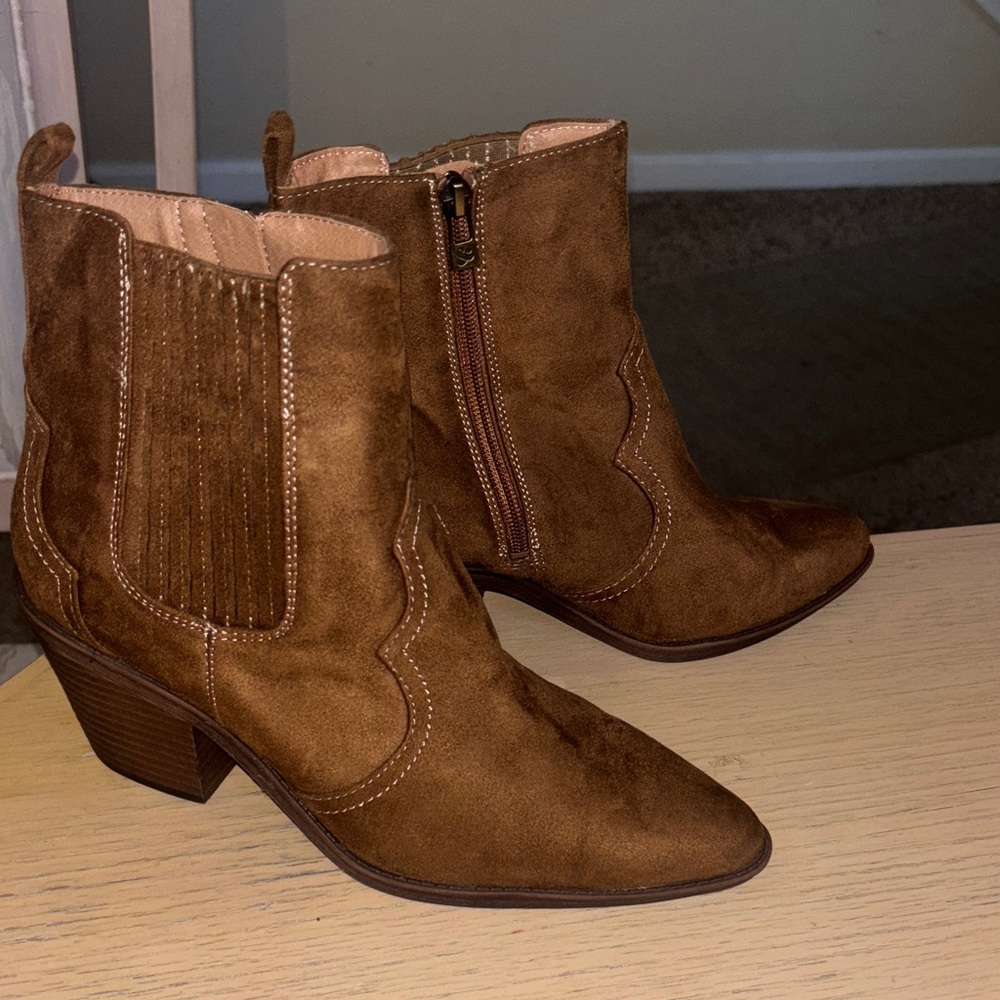 Sam & Libby Tan Ankle Booties